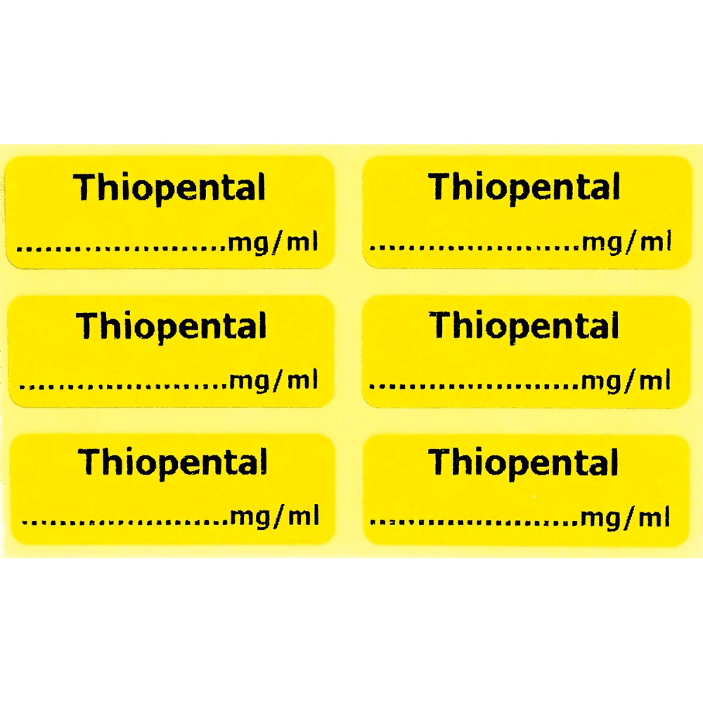 Thiopental labels Thiopental labels