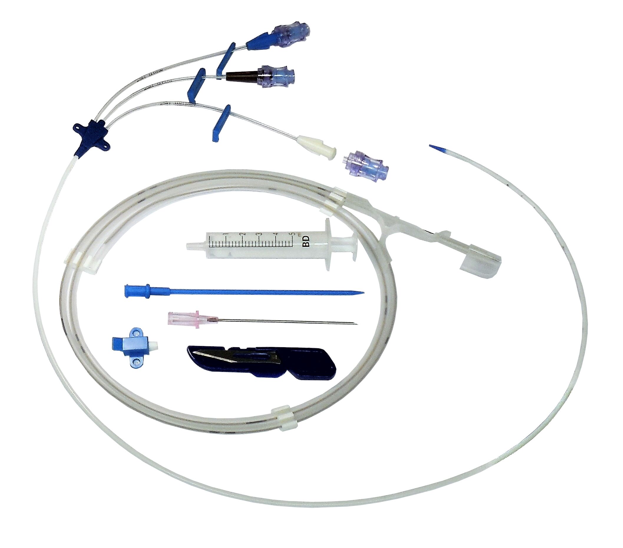 Jugular catheter triple lumen full set