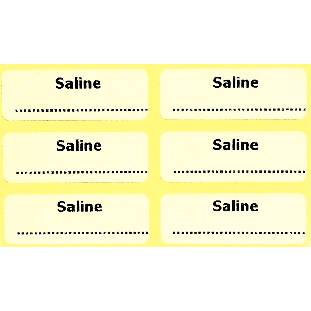 Saline label