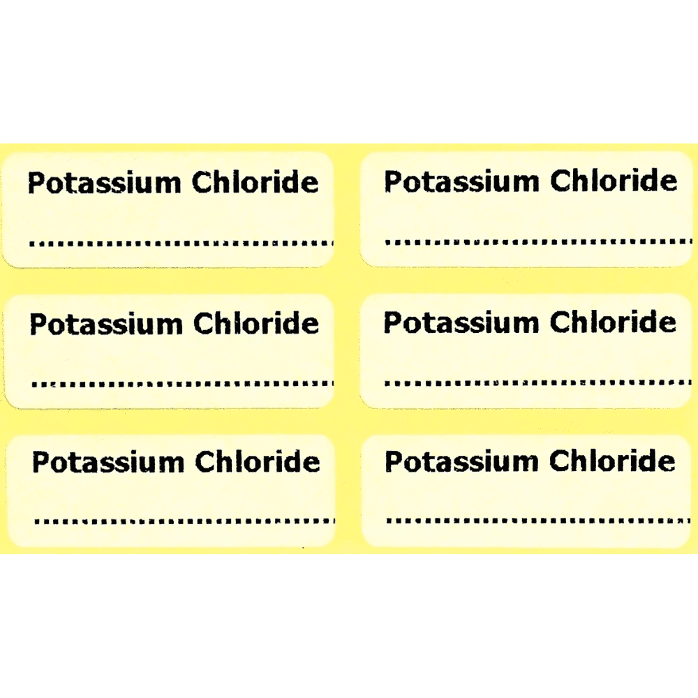 Potassium chloride labels