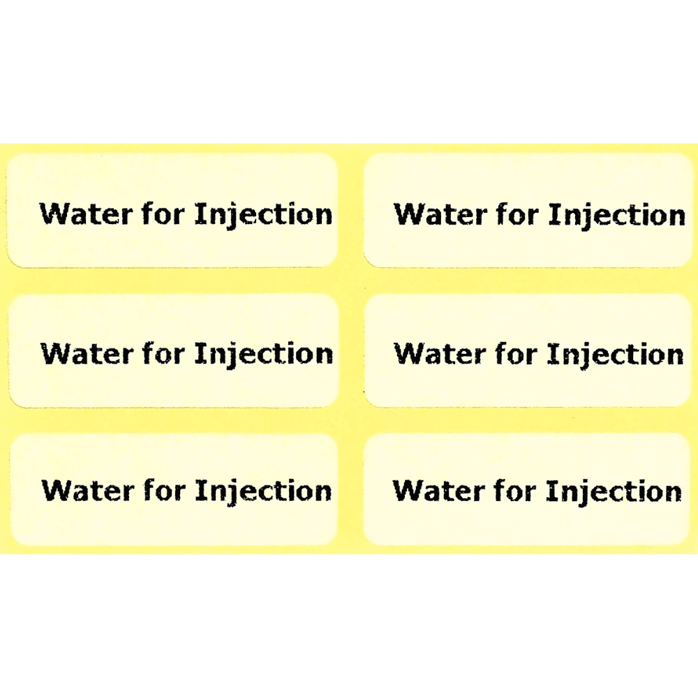 Water for injection labels