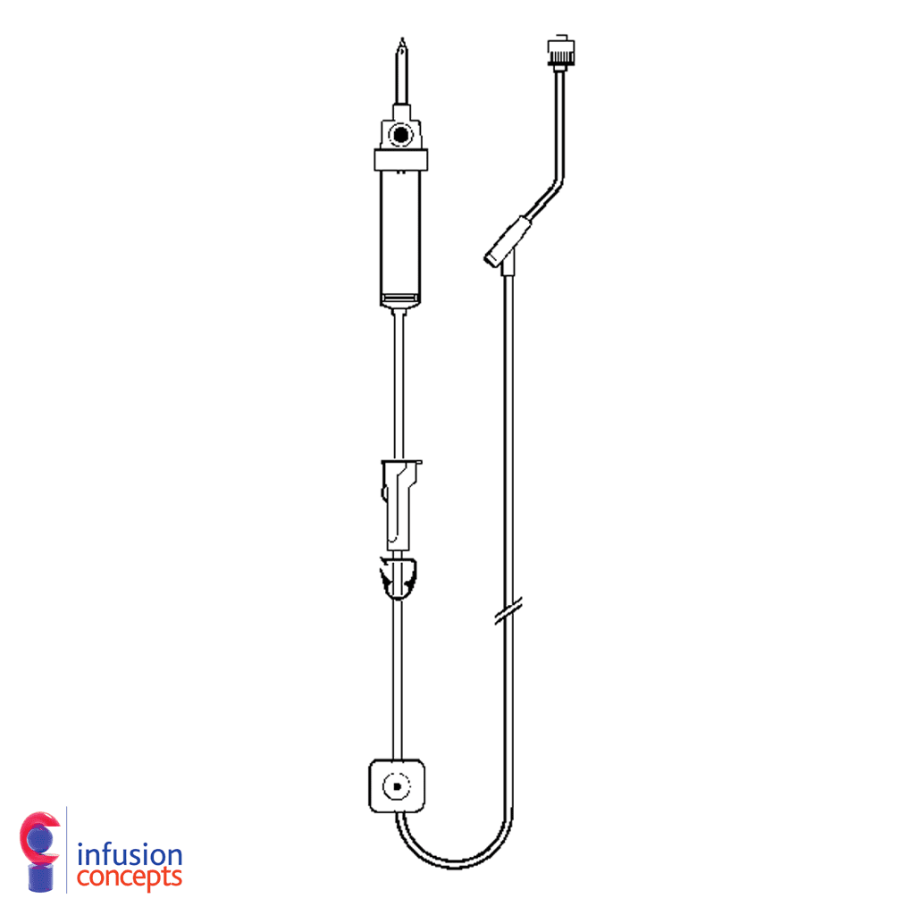 Optimafx giving set with fixed male luer lock Optimafx giving set with fixed male luer lock
