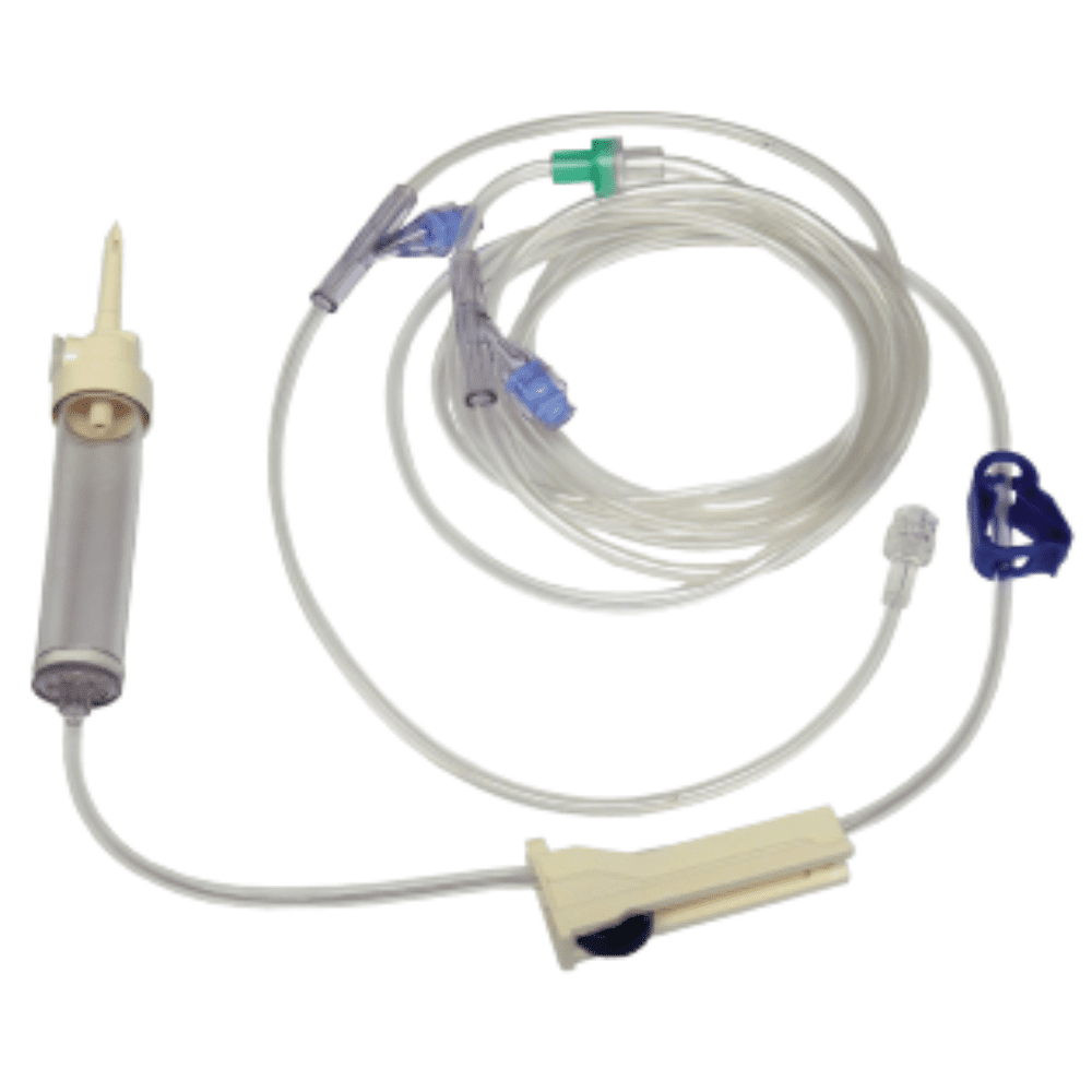 Twin t port needle free set